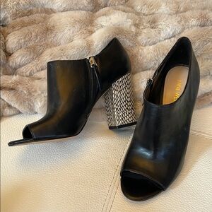 Nine West Black Peep Toe Ankle Boots